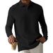 Men's Long Sleeve Polo Shirt Textured Fabric Casual Slim Fit Breathable Comfortable For Spring Autumn Workout Office Travel_viptrois.com