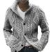 Men's Solid Color Knit Cardigan Sweater - Slim Fit Long Sleeve Pullover For Winter & Fall (Gray, Black, Red, Blue, Beige, Khaki)_viptrois.com