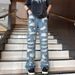 Men's Clothing High Street Style Design, Retro Heavy Duty Distressed Ripped Jeans, EAN Jeans With Distressed._viptrois.com