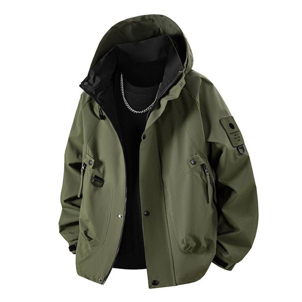 2025 Fashion Windbreaker Outerwear Men's Windproof Waterproof Long Sleeve Casual Loose Zipper Jacket S-4XL_viptrois.com