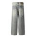 Men's Clothing Street Fashion 2024 Trendy High End Washed Dirty Old Hole Design Men's Loose Straight Jeans_viptrois.com