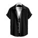 Men's Clothing Men's New Short Sleeved Shirt Solid Color Fashionable And Comfortable Vacation Leisure Wrinkled Men's Short Sleeved Shirt_viptrois.com
