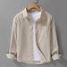 2026 High-quality Men's Corduroy Striped Simple Long Sleeved Shirt Trend Casual Loose Popular Youth Shirt_viptrois.com