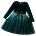 Kids’ Clothing Autumn And Winter New Girls Long Sleeve Dress Star Gradient Mesh Princess Dress Christmas Red Dress_viptrois.com