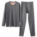 Winter Thickened And Velvet Lamb Wool Thermal Underwear Men's Bottoming Shirt Long Johns Set_viptrois.com