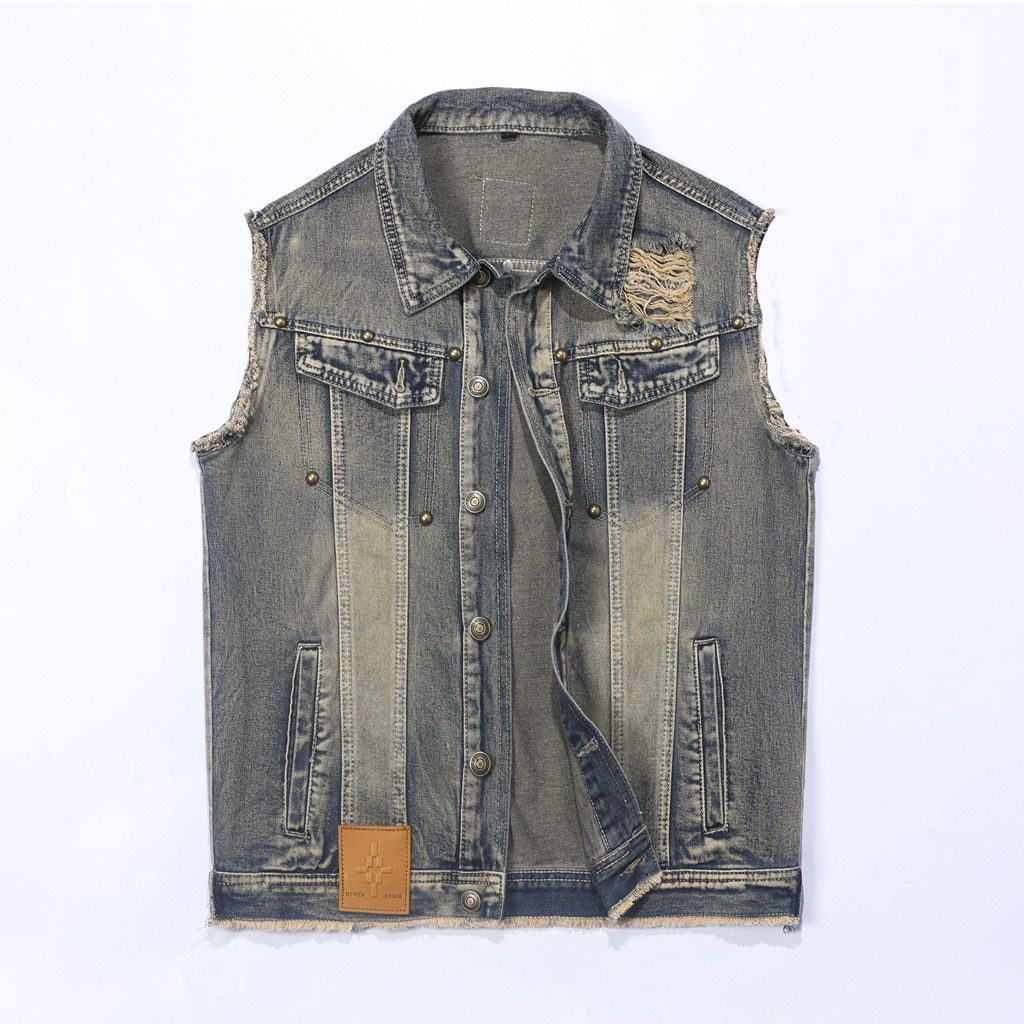 Men's Loose Fit Denim Jacket Autumn New Style Lapel Motorcycle Workwear Top Versatile Guangzhou Xintang_viptrois.com