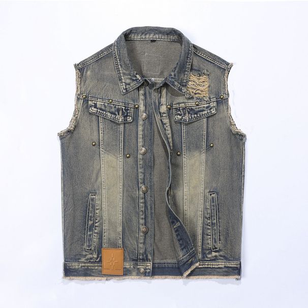 Men's Loose Fit Denim Jacket Autumn New Style Lapel Motorcycle Workwear Top Versatile Guangzhou Xintang_viptrois.com