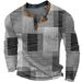 Unbeatable Quality Men's T-shirt 3D Men's New Digital Printed Three Button Long Sleeved Henry Top_viptrois.com