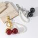 New Personalized Resin Cherry Pearl Keychain Pendant_viptrois.com