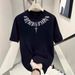 Men's Clothing Trendy Personalized Printed Short Sleeved T Shirt Summer Loose Korean Version Of All Match Round Neck Top_viptrois.com