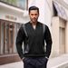 Men's Sweatshirt Contrast Color Pullover Sweater Independent Station Hot Selling V Neck Top Trend_viptrois.com