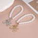 Mobile Phone Case Accessories Bow Diamond Pendant Glass Imitation Pearl Hand Held Bead Chain Short Chain Bag Pendant_viptrois.com