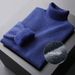 Fleece One-piece Fleece Men's Base Layer Shirt, High-neck Sweater, Men's Autumn And Winter Slimming Casual Lapel Thick Warm Knitted Sweater_viptrois.com