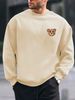 Men's Loose Casual Fashionable Classic Cartoon Bear Pattern Printed Round Neck Long Sleeved Sportswear For Autumn And Winter_viptrois.com