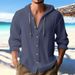 Men's Sports Casual Long Sleeve Shirt Cotton Linen Hooded Fashion Sweatshirt Trendy Versatile Loose Beach_viptrois.com