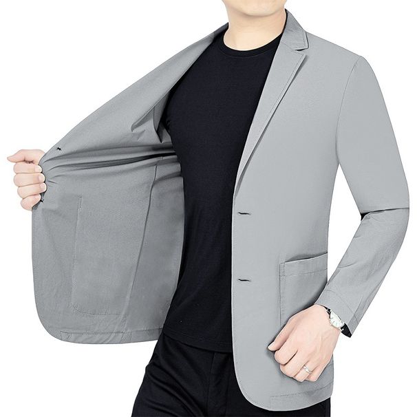1 Summer Thin Stretch Sun Protection Clothing For Middle-aged And Young Men, Casual Suit, Non-iron Single-piece Top, Dad's_viptrois.com