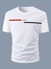 Men's Fashion Short-sleeved T-shirts Summer Slim-fit Pure Cotton Printed T-shirts Trendy Casual Versatile Tops_viptrois.com