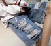 Men's Korean Style Slim Fit Denim Shorts Summer Trendy Ripped Casual Five Point Breeches Trendy Brand Pants_viptrois.com