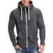 Men's Fitness Sports Sweatshirt European Size Color Matching Casual Fashion Contrasting Raglan Sleeve Cardigan Top_viptrois.com
