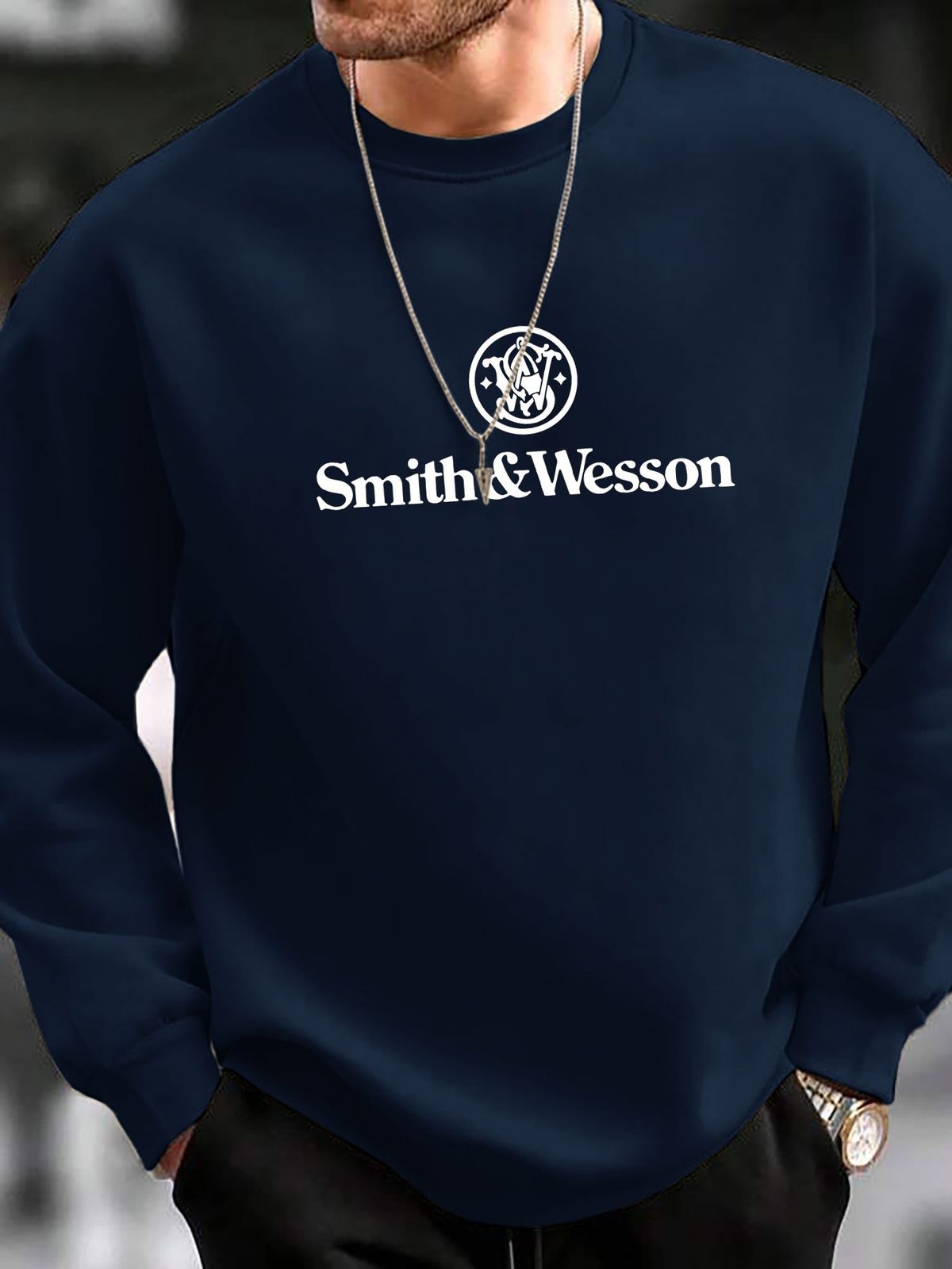 Autumn And Winter Men's Long Sleeved Round Neck Black Top Loose Casual Hoodie Hooded Hoodie_viptrois.com
