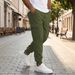 Men's Utility Cargo Pants – Heavyweight Workwear Trousers With Adjustable Drawstring & Multi-Pockets For Outdoor & Casual Wear_viptrois.com