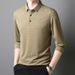 Nordmann Polo Spring Autumn Middle-aged Men Bone Flower Turn-down Collar Long Sleeve T-shirt Business Casual Top Base Shirt_viptrois.com