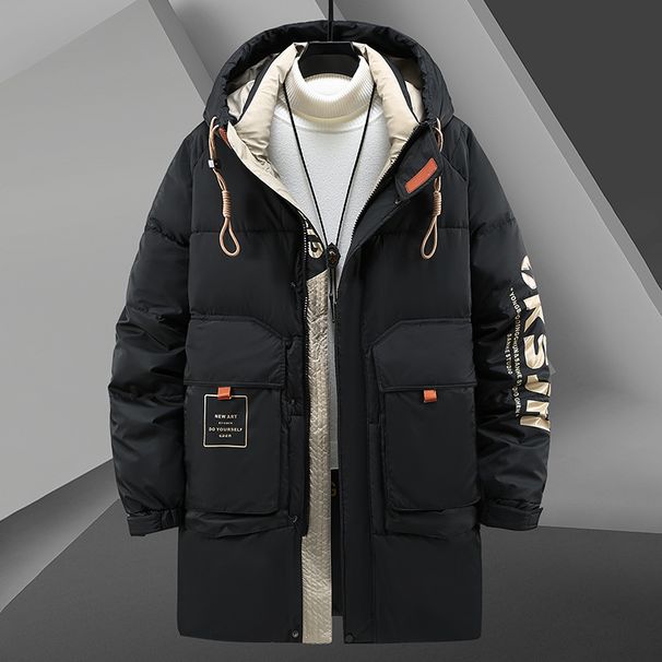 Men's Clothing 370 catties plus size men's cotton coat mid length loose casual trend fat man hooded plus size plus cotton coat_viptrois.com
