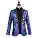 CT Men's Sequin Turn-down Green Fruit Collar Suit Stage Performance Outfit Nightclub Bar DJ Singer Host Trendy Top_viptrois.com