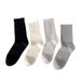 Spring And Summer Thin Socks Women's Hollow Four Leaf Clover Trendy Mid Tube Women's Socks Cream White Mesh Boneless Pure Cotton Pile Socks_viptrois.com