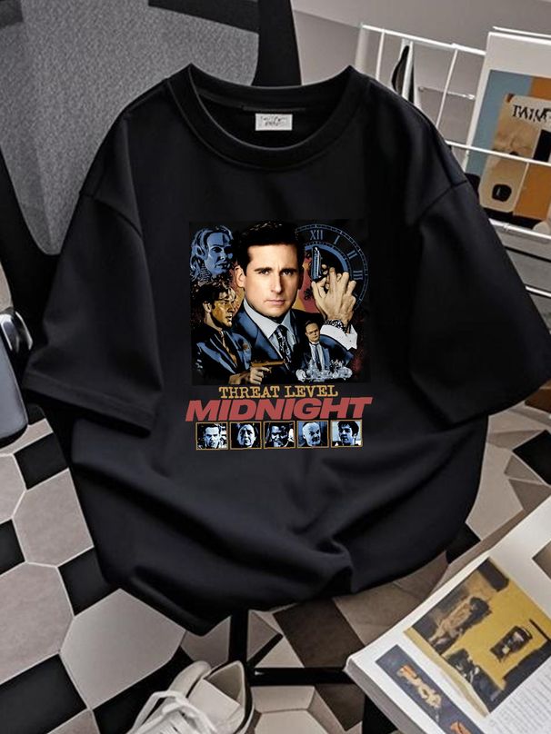 The Office Threat Level Midnight Retro Vintage Classic T Shirt Designer Clothes Soft Unisex Slightly Streetwear Versatile Breathable Stylish_viptrois.com