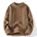 Sweater Men's Autumn And Winter Fried Dough Twists Sweater Casual Sweater Men's Round Neck_viptrois.com