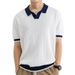 Men's Clothing Polo Shirt Men's High End Ice Silk Collar High End Short Sleeved T Shirt Summer Casual Trendy Brand T Shirt_viptrois.com