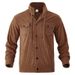 Men's Clothing Corduroy Collar Jacket Retro American Style Multi-Pocket Workwear Black Blue Khaki V-Neck Long Sleeve Casual Basic_viptrois.com