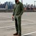 Men's Corduroy Zip Up Sweatshirt Set Outdoor Loose Fitting Workwear Commuter Style New Arrival Spring Autumn_viptrois.com