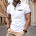 Men's Clothing 2025 Summer New Men's Short Sleeved T Shirts Fashion Plaid Color Matching T Shirts Men's Lapel Polo Shirts_viptrois.com