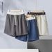 Men's Clothing Light Luxury 390g Linen Design Color Matching Loose Casual Mid Length Pants Men's Five Point Casual Pants Live Broadcast_viptrois.com