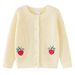 2025 Children's Clothing Strawberry Embroidery Girls Jacket Spring And Autumn Round Neck Small And Medium Children's Sweater Baby Cardigan_viptrois.com