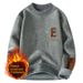 New Men's Thickened Fleece Sweater Knitted Warm Sweatshirt For Young Men Autumn Winter Fashion Round Neck Long Sleeve_viptrois.com