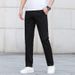 Men's Lightweight Dress Pants - Stretch Comfort Straight Leg Trousers For Business Casual (Black, Light Khaki, Grey, Beige) - Sizes 28-38_viptrois.com