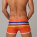 UXH Men's Colorful Striped Sports Split Boxer Swim Trunks Fashionable Close-fitting Quick-dry Beach Shorts_viptrois.com