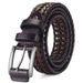 Men's Belts Hand Woven Leather Belt Men's Fashion Retro Leather Belt Breathable Pin Buckle Trouser Belt_viptrois.com