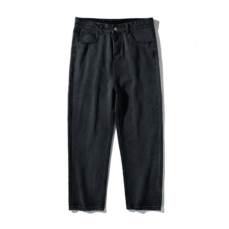 Men's Clothing Japanese Straight Loose Jeans Men's Spring Washed Drape Pants Retro Basic Versatile Casual Trousers_viptrois.com