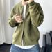 Crew Neck Cardigan Men's Spring And Autumn Hong Kong Style Knitted Sweater Crew Neck Jacket Simple Loose Thickened Sweater Jacket_viptrois.com