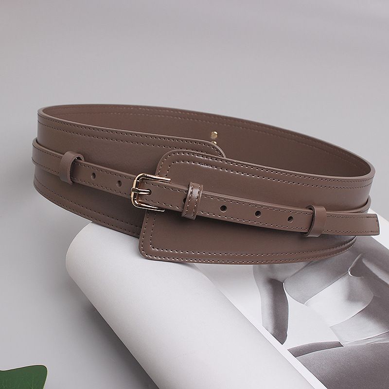 Genuine leather girdle wide belt for women, practical decorative skirt, woolen coat, sweater suit, versatile ins style belt_viptrois.com