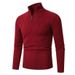 Men’s Zip-Neck Sweater – Premium Knit Pullover, Relaxed Fit & Machine Washable (M-3XL, Winter Casual Style)_viptrois.com