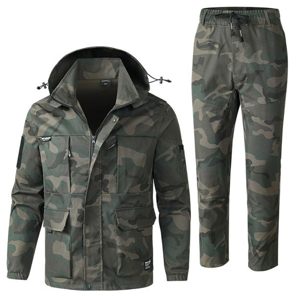 Men's Clothing in spring and autumn with hood and loose mechanic suits for factory workshops, wear resistant work clothes and labor protection clothes_viptrois.com