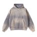 Distressed Gradient Hoodie – Vintage Washed Cotton Pullover With Raw Hem & Patch Pockets, Streetwear Unisex Oversized Fit_viptrois.com