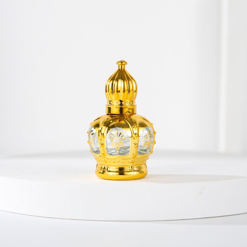 Perfume Accessories Spot 12ML Crown Gold Perfume Bottle Glass Perfume Roller Bottle Gilded Portable Cosmetic Roller Bottle_viptrois.com