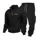 Men's Large Size Velvet Sweatshirt With Half Zipper Stand Collar Solid Color Casual Pullover For Workwear Trousers Suit_viptrois.com