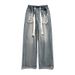 Men's Clothing Jeans For Men All Seasons Trendy Straight Loose Casual Trousers Towel Embroidery High Street Wide Leg Jeans_viptrois.com